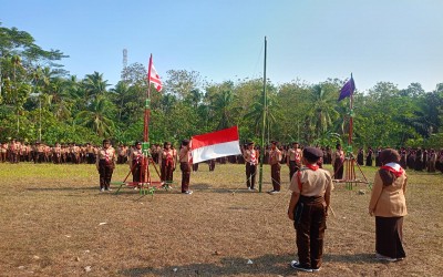 Penerimaan Tamu Penggalang Gudep 11047 dan 11048 di MTsN 4 Pandeglang